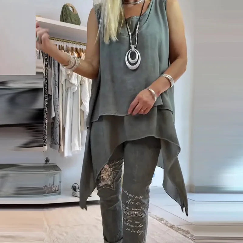Casual Summer O-neck Multi-color Commuting Blouses Elegant High Street Loose Tees Simple Solid Color Hollow Sleeveless Vest Top