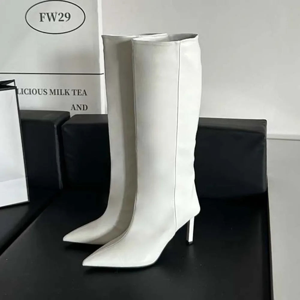 Pointed Toe Knee High Sock Boots
