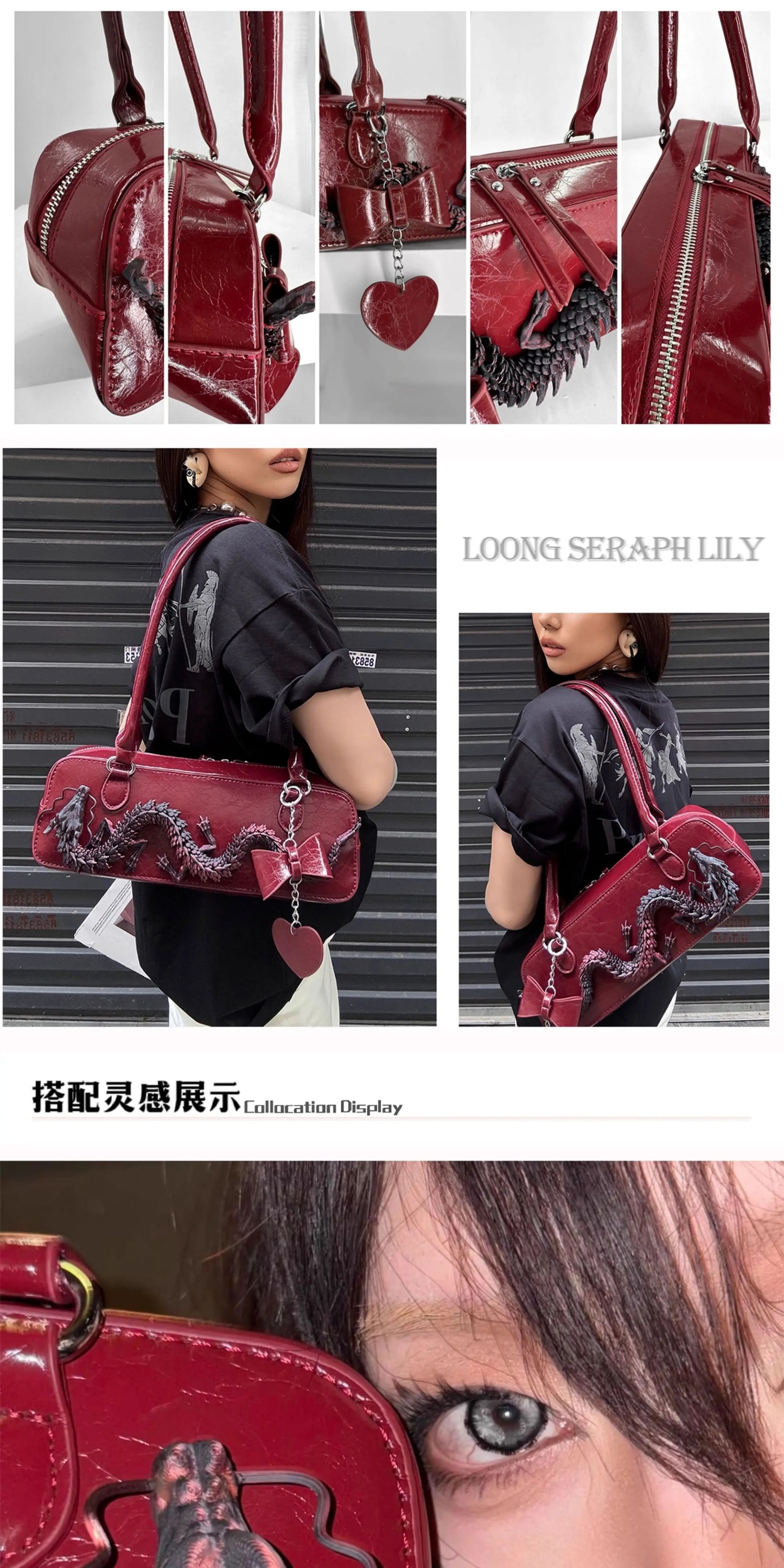 Original Designer Custom Bowling Bag Stereo Dragon Bag Underarm Shoulder Tote Handbag for Women Hot Selling