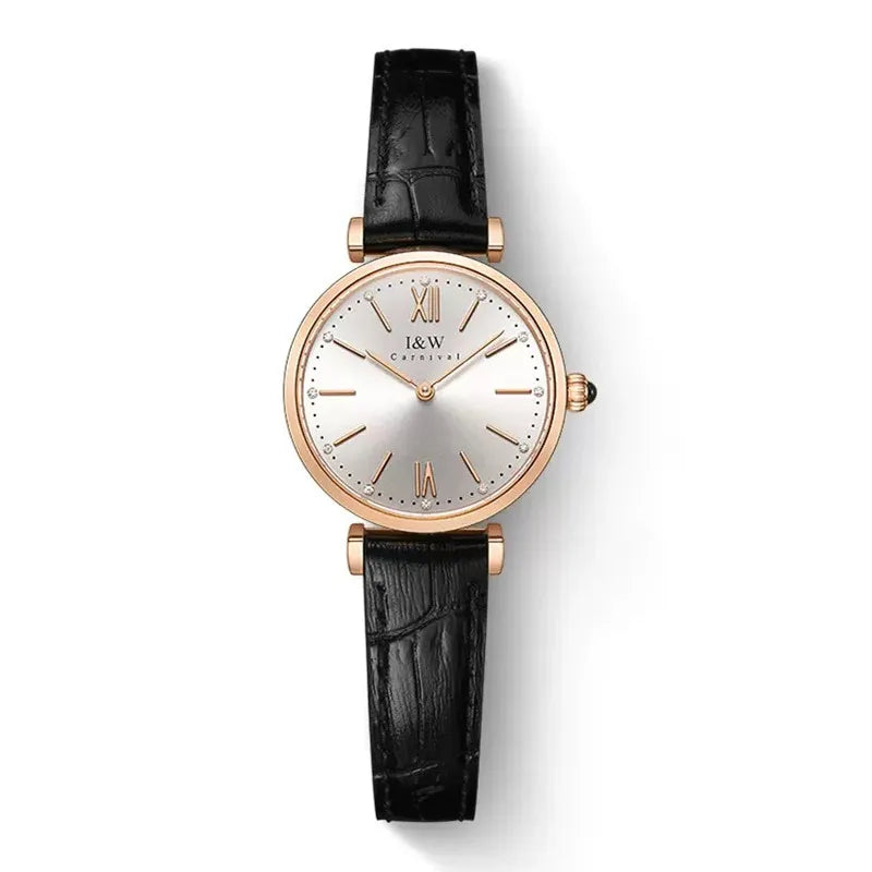 Montres Femmes CARNIVAL Brand Fashion Watches Ladies Luxury Girls Rose Gold Quartz Wrist Watch for Women Waterproof Reloj Mujer