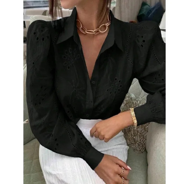 Sexy Pink Women Tops Single Breasted Solid Color Long Sleeved Collar Cardigan Shirt for Female Streetwear 2024 Autumn/Winter New