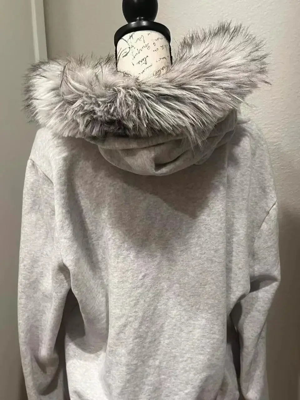 Annual New Y2K Letter Printed Plush Collar Hooded Zipper Jacket Women's Casual Thickened Solid Color Street Fashion Cardigan Top
