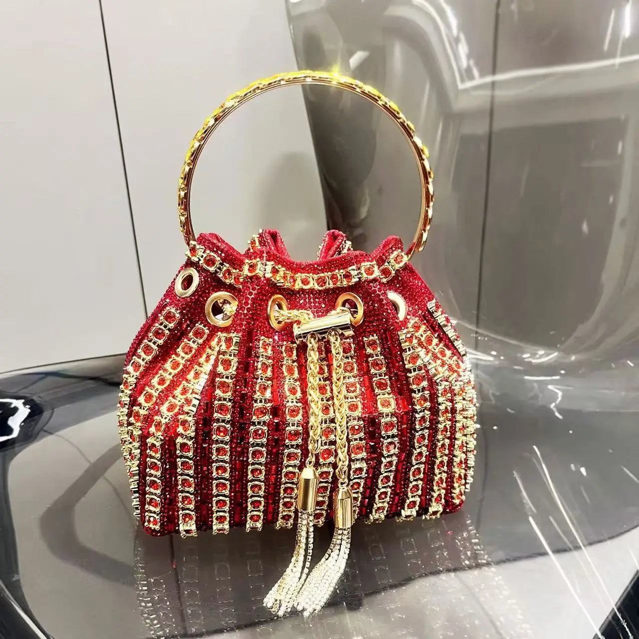 Luxury Designer Women's Handbag Crystal Shiny Rhinestones Diamond Evening Bag Wedding Party Clutch Purse Shoulder Crossbody Bag