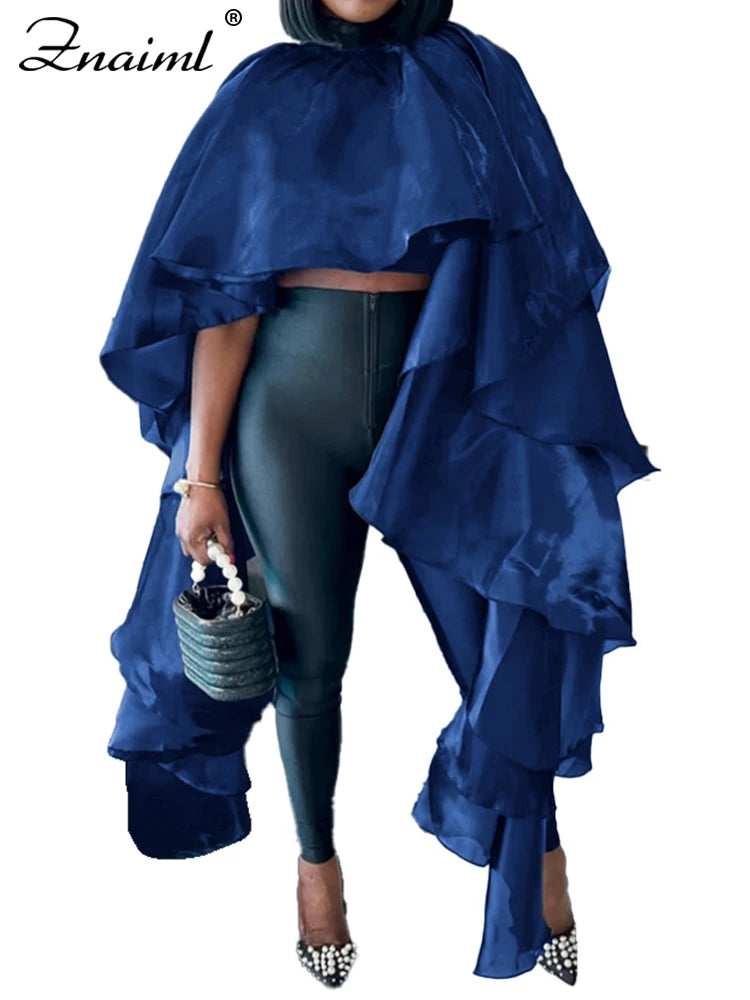 Znaiml Elegant Batwing Sleeve O-Neck Cloak Tops Women Spring Summer Dashiki Ladies Dubai Muslim Kaftan African Female Clothing
