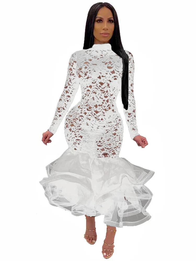 Wmstar Party Dress Women Sexy Hollow Out Bodycon Maxi Long Maxi Dress Hip Wrap Club Outfits New In Spring Wholesale Dropshipping