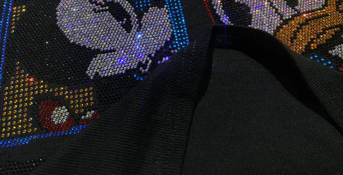 Rhinestone Accented Long Sleeve Top