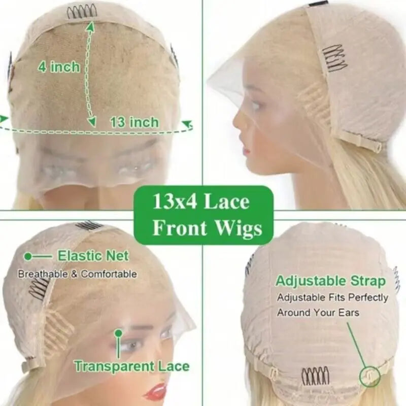 13x4 Lace Front Wig Ombre Orange 613 Blonde Colored Bob Wigs For Women Straight Brazilian Virgin Human Hair Wig