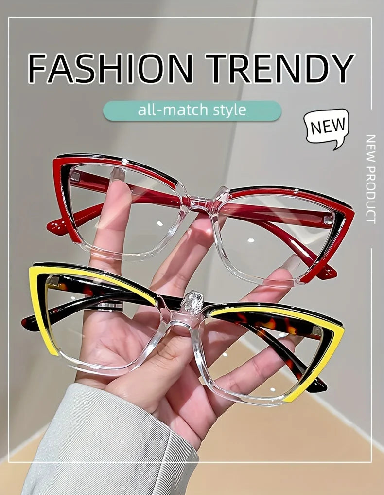 Vintage Cat-Eye Full Rim Reading Glasses Non-Prescription, PC Frame & Lens, Elegant Design, Range 1.0 to 4.0