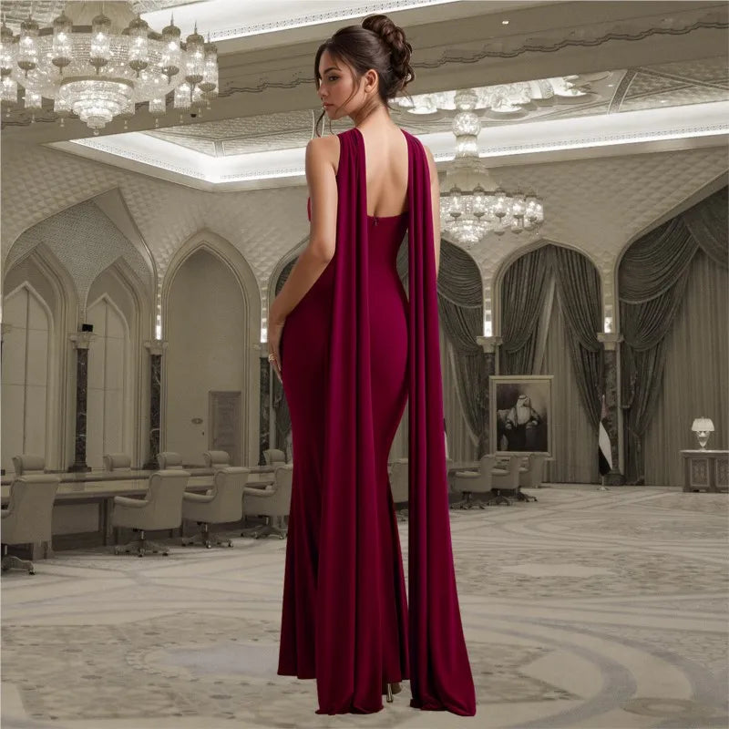 Elegant Satin Ribbon Party Long Dress Women Black Off Shoulder Sleeveless Slim Female Dresses 2025 Summer Lady Evening Robe New