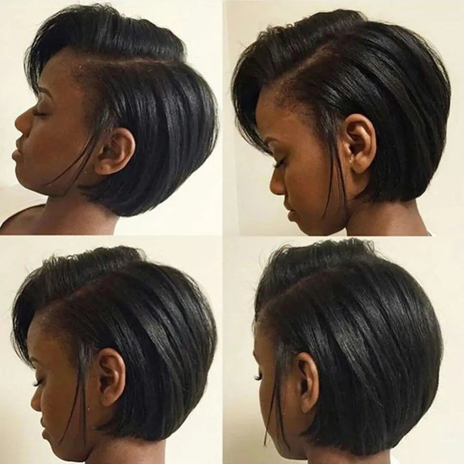 Pixie Cut Wig Transparent Lace Human Hair Wigs For Women Straight 13X4 Lace Frontal Wigs Brazilian Remy Hair Wigs Short Bob Wig