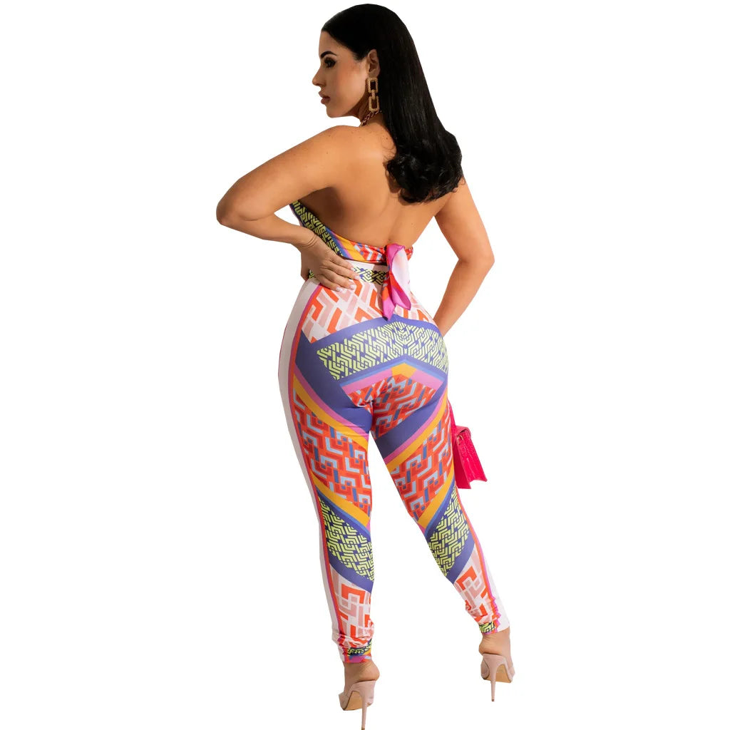 Sexy Fashion Digital Printing Breast Wrap Two-piece Set, Set SMR10971