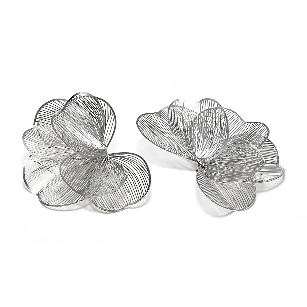 Elegant Flower Earrings Metal Hollow Petal Piercing Earrings Wholesale Popular Women's Accessories Trendy Drop Earrings Jewelry