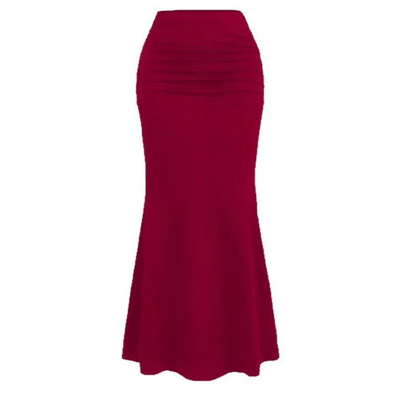 Fashion Black Long Skirts Women Maxi Skirt Summer Sexy Female High Waist Bodycon Trumpet Skirts Women Mujer Faldas