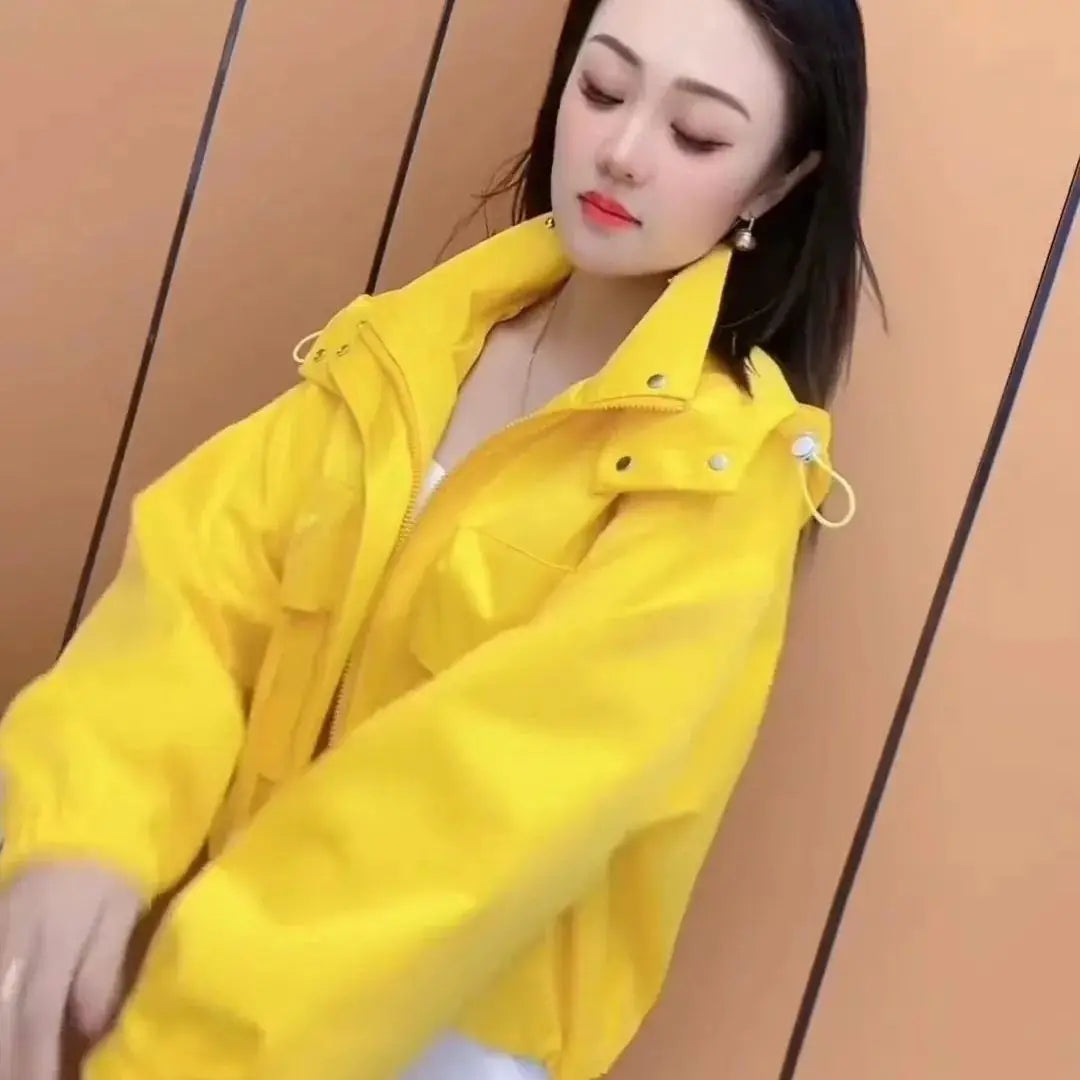 Women Coat Casual Hooded Jacket Submachine 2025 New Spring and Autumn Zipper Fashionable Loose Short Top