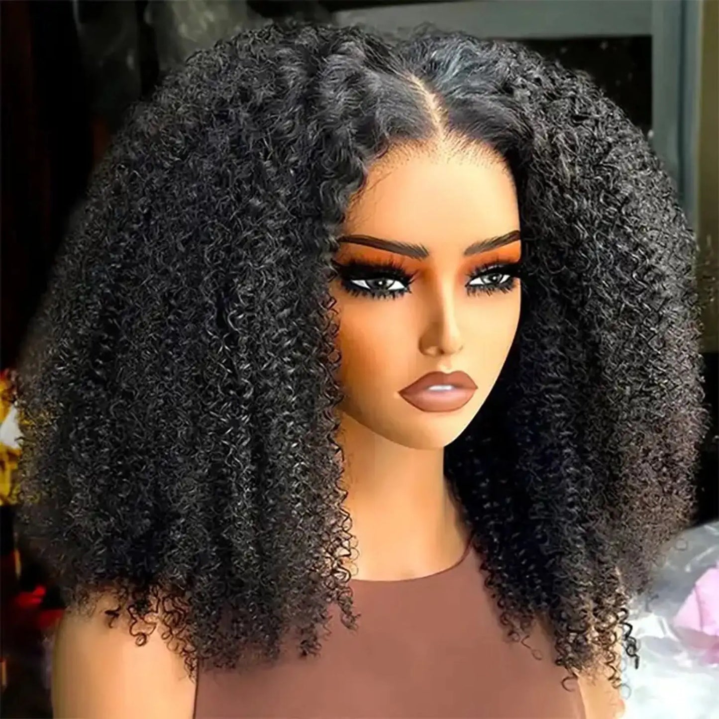 Short Bob Blunt Cut Jerry Curly 13X4X1 Lace Front Wigs Synthetic Wig Preplucked With Baby Hair Bleached Knots Glueless Wig Party