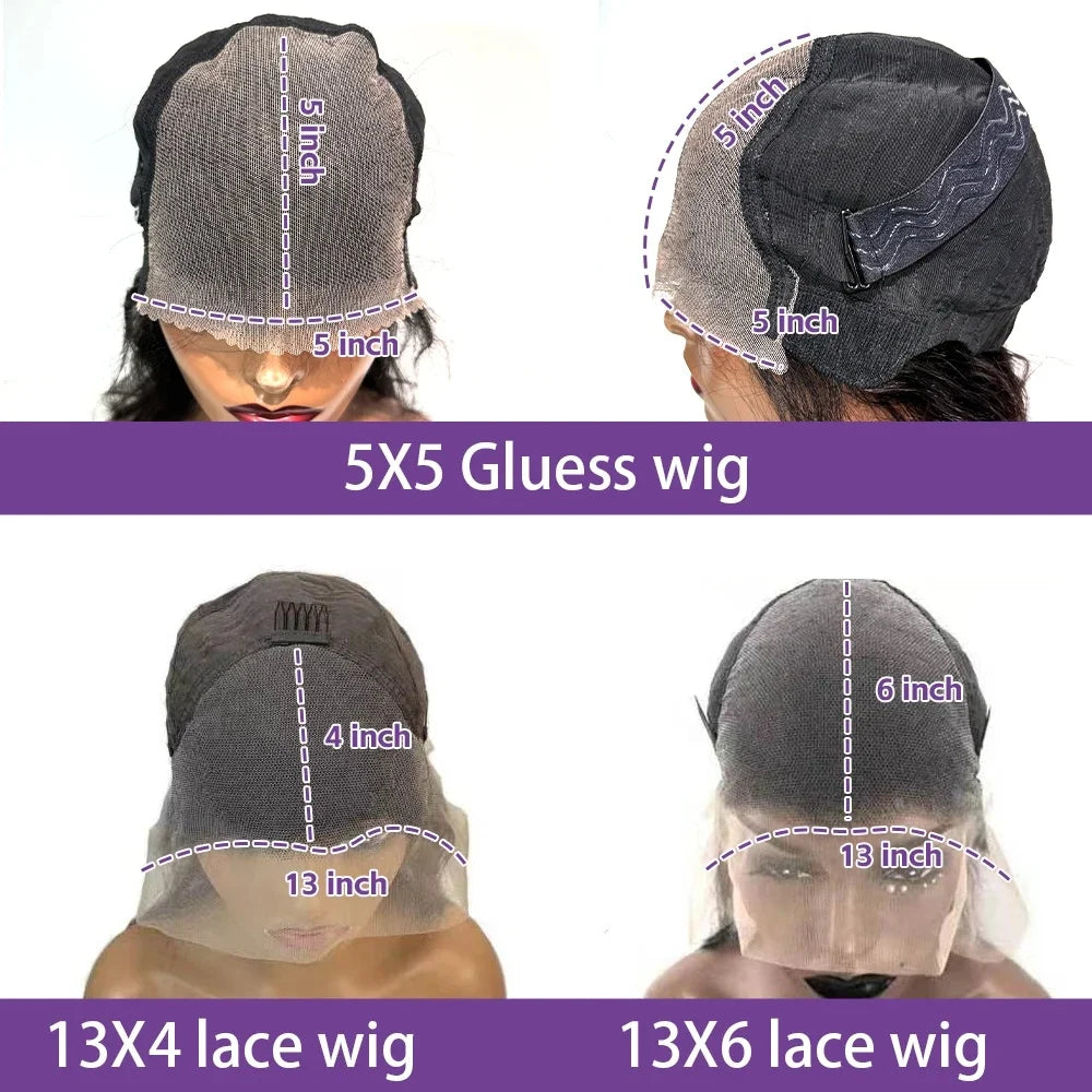 Pre Plucked Deep Wave Lace Front Human Hair Wig for Women