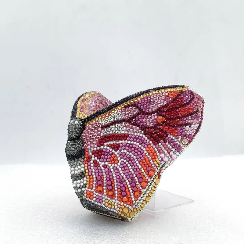 XIYUAN Butterfly Shaped Crystal Evening Bags Women Luxury Sparkling Rhinestone Clutch Purse Wedding Party Bridal Handbag Diamond