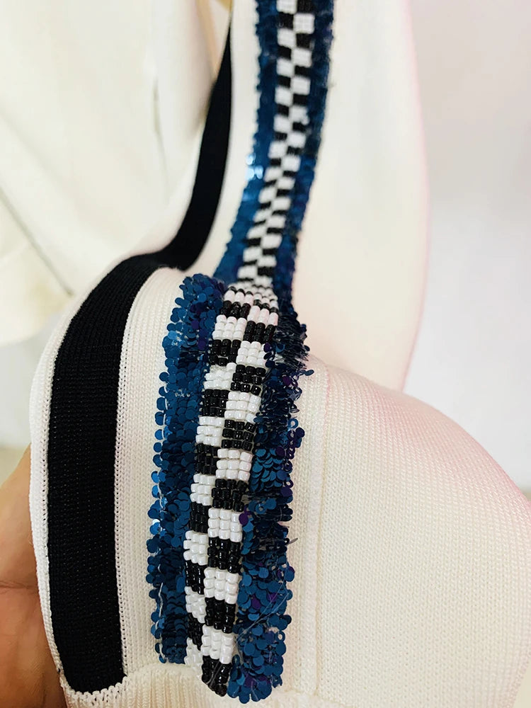 HIGH STREET Newest Fashion 2025 Spring Designer Jacket Women's Stand Collar Sequin Embroidered Baseball Jacket