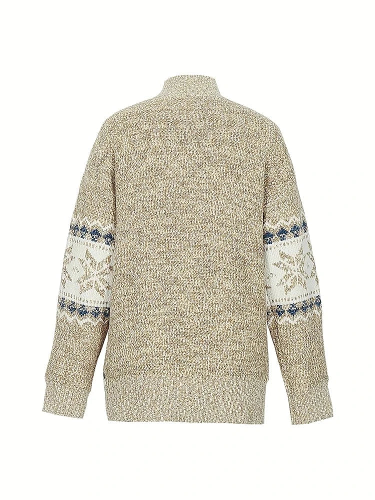 Women's plus Size High Collar Pullover Sweater Printed Casual Shirt Half-Length Collar Best for Autumn Winter 2024
