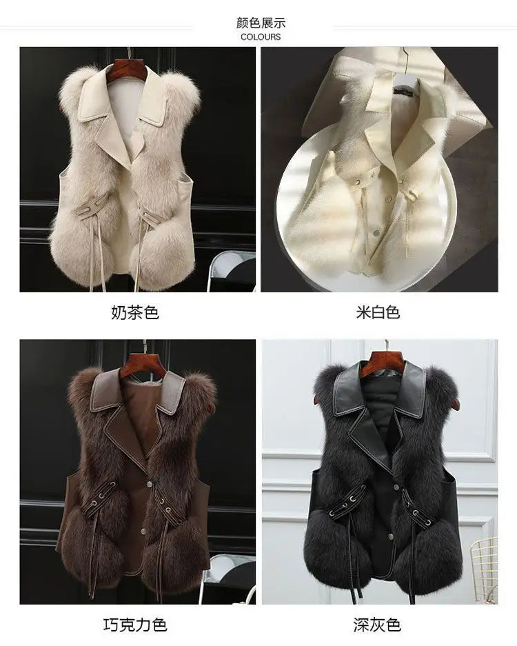 Fur Coat Women's Vest 2025 Autumn and Winter New Jacket Short Outerwear Lady Clothing