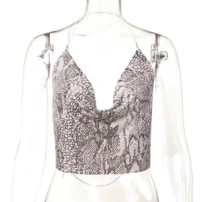 Tank Top Women Metal Sequin Camisole Party Nightclub Music Festival Sleeveless Sexy Vest for Female Streetwear 2025 Summer New