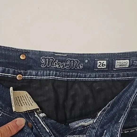 Miss Womens Gothic Diamond Pocket Embroidery Jeans Retro High Rise Flared Jeans Y2k Baggy Denim Pants Streetwear Slim Wash Pants