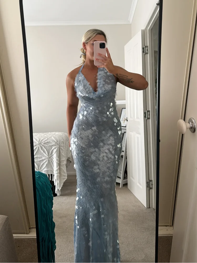 Chic Sequin Skinny Maxi Dress Swing Collar Backless Off Shoulder Lace Up Sparkling Vestidos For Women 2025 Summer Lady Y2k Robes