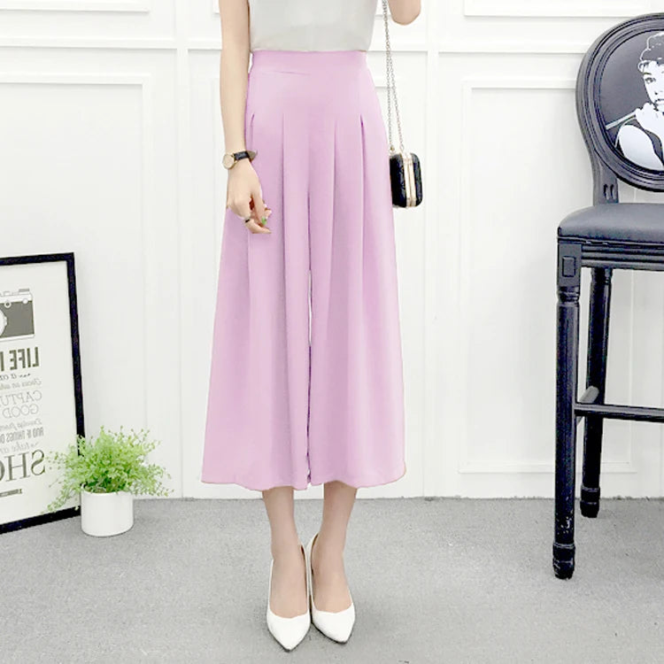 High Waist Pleated Wide Leg Cotton Linen Pants For Women
