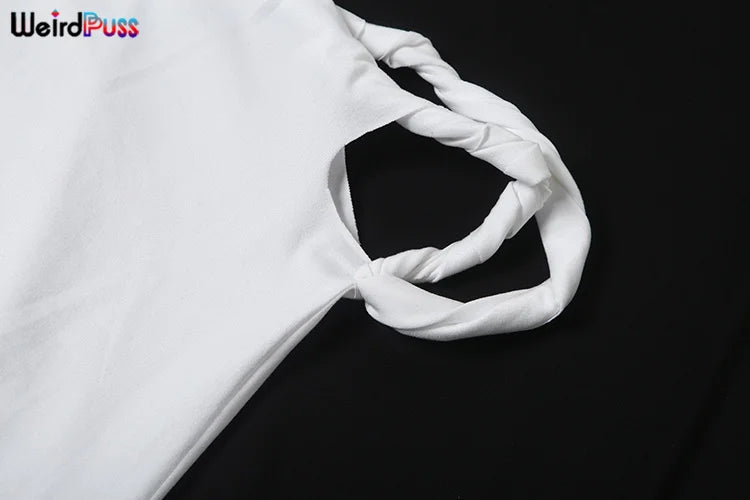 Weird Puss Bandage Dress Woman Summer Sexy Irregular Solid Sheath Chic Stretch Body-Shape Smooth Birthday Party Elegant Bodycon
