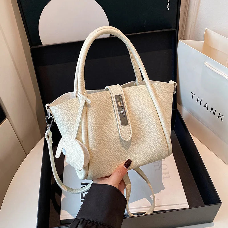Fashion Design Women Bucket Bag Brand Trendy Basket Bag Versatile Simple Solid Color Texture Women's Bag Shoulder Crossbody Bag