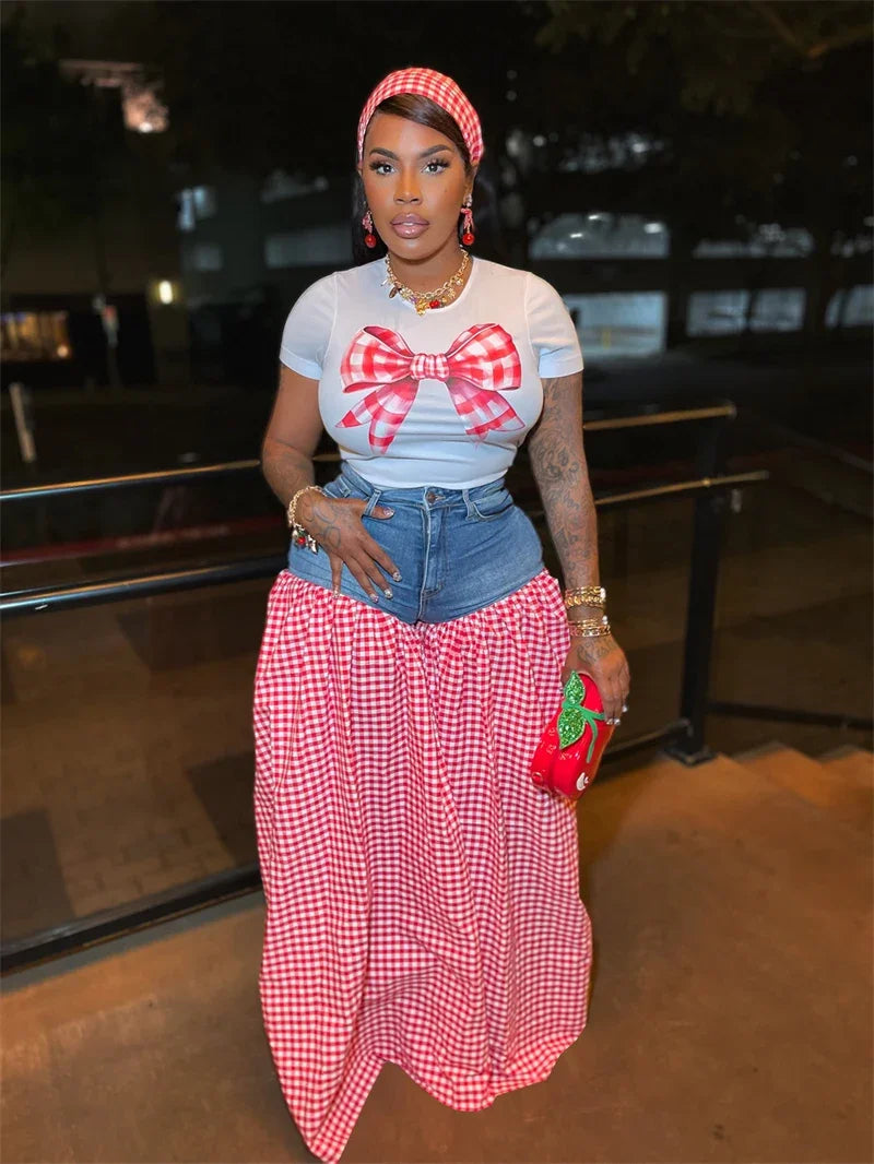 Streetwear Casual 2 Pieces Set for Woman Clothing Summer Short Sleeve T-shirt Top and Oversized Wide Leg Pants Matching Sets