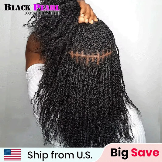 Black Pearl Top Peruvian Kinky Curly Mini Twist Hair 50G/pc QVR Afro Kinky Bulk Human Hair for Braiding 100% Remy Hair Bundles