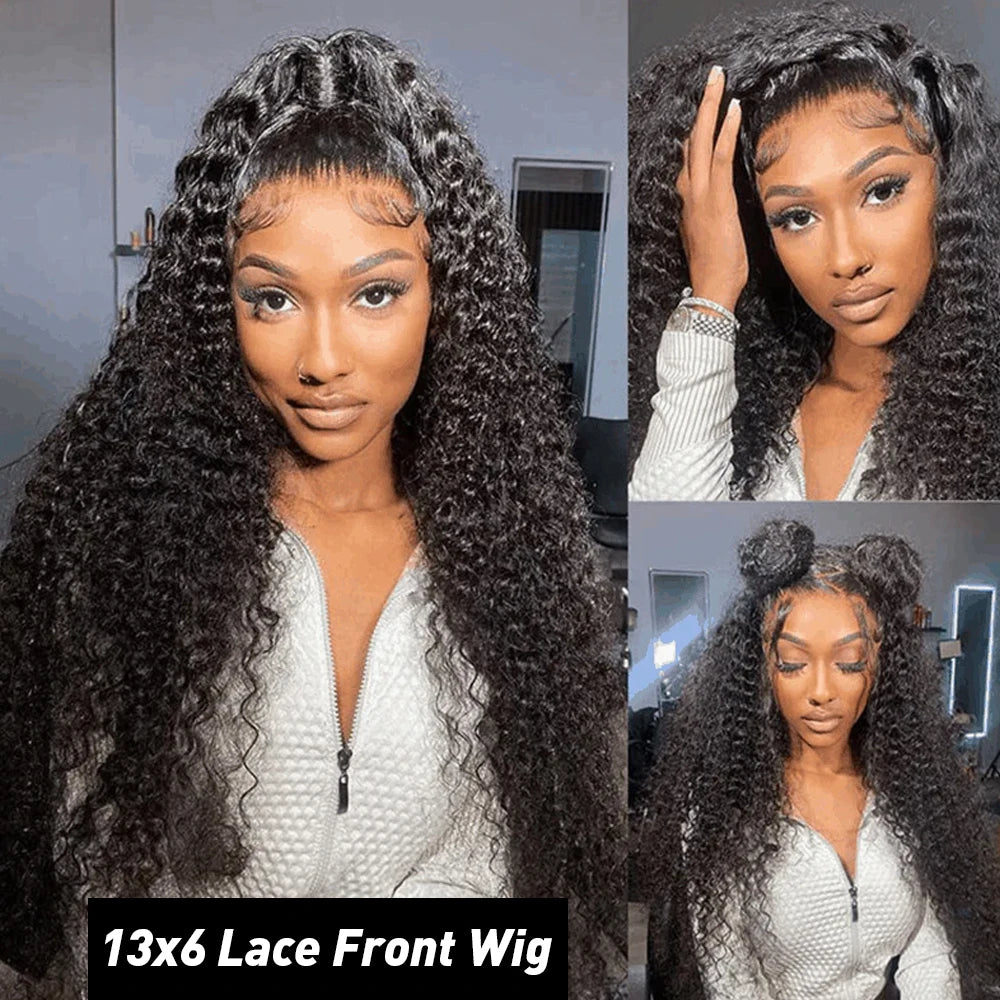 13x6 Hd Lace Frontal Wig Curly Human Hair Wigs 32 Inch Deep Wave Water Wave Lace Frontal Wigs