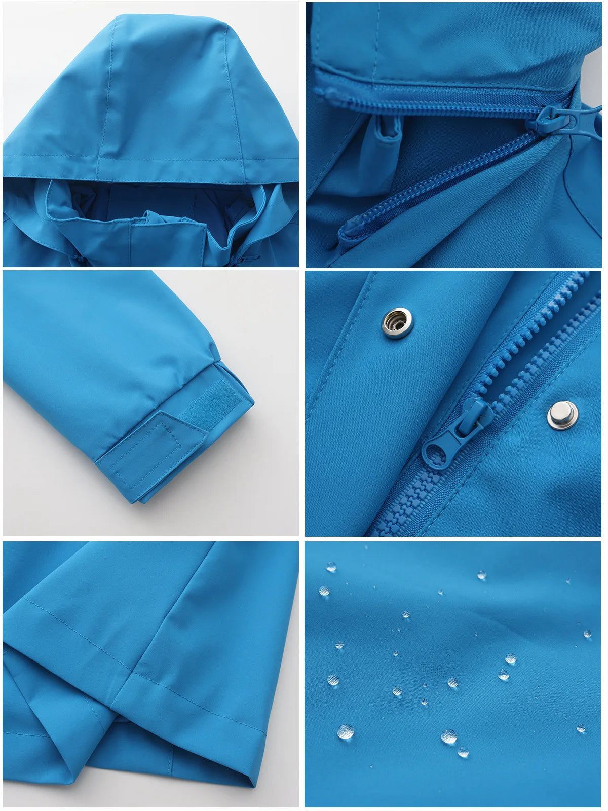 Spring Autumn Women's Solid Color Long Sleeve Lightweight Trench Coat with Detachable Hood Water-Repellent Windbreaker