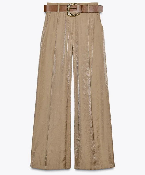 Fashion Women's Straight Pants Solid High Waist Pockets Wide Leg Long Trousers Female Lady Jumpsuit Pant High Street Wears 2025