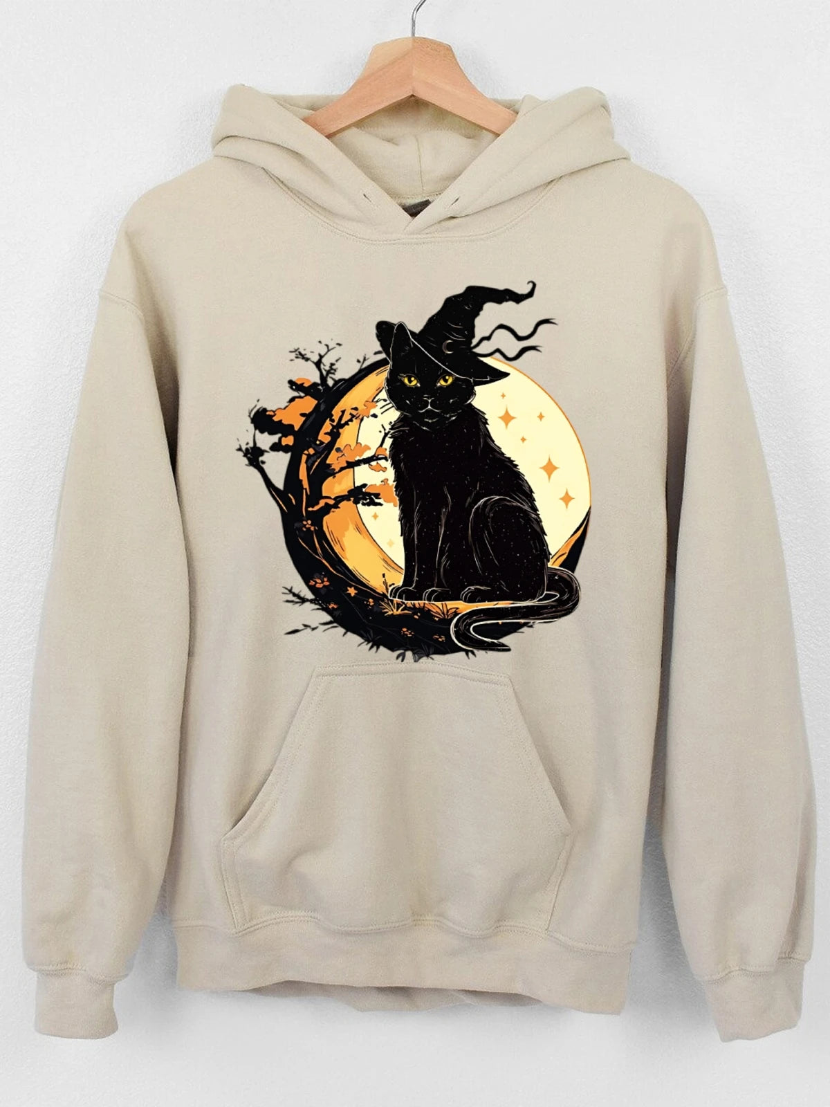 Halloween patterns Women Sweatshirt Hoodies Lightweight Cotton Hooded Sweatshirt - Breathable Fabric with Contrast Stitching