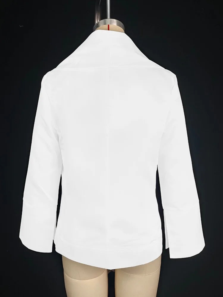 Fashion Loose White Women's Blouse 2025 Casual Lapel Long Sleeve Shirt Elegant Classic Solid Top Buttoned Female Clothing Office