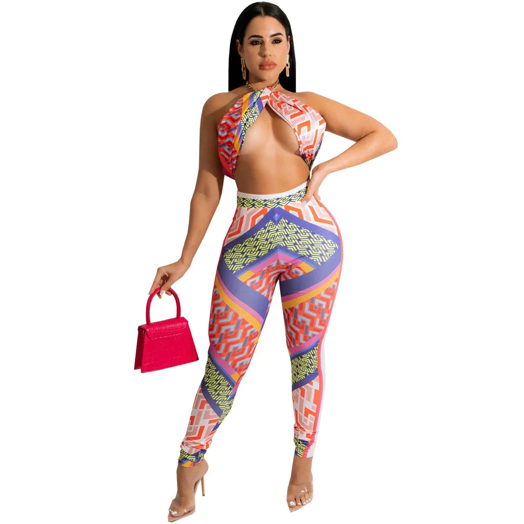 Sexy Fashion Digital Printing Breast Wrap Two-piece Set, Set SMR10971