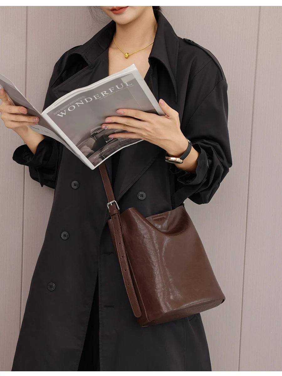 Women's Cowhide Genuine Leather Bag Ladies High Quality Luxury Designer Handbag Fashion Crossbody Bags Female Shoulder Bag Lady