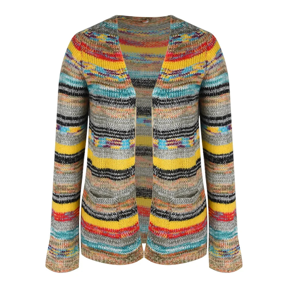 Sweater Knitted Cardigan Thin Loose Jacket For Women Casual Y2k Crop Clothes Elegant Female Clothing Fashion Top