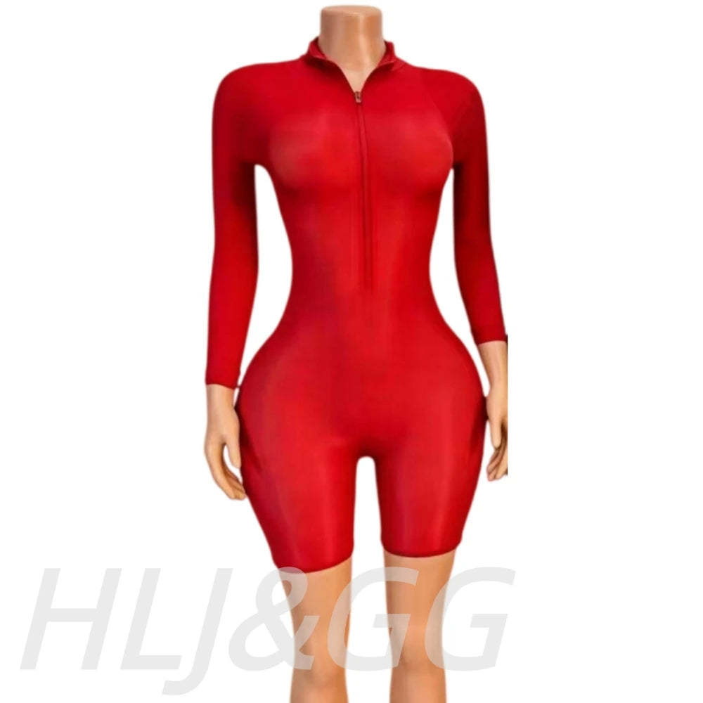 Sheer Mesh Long Sleeve One Piece Jumpsuit for Women