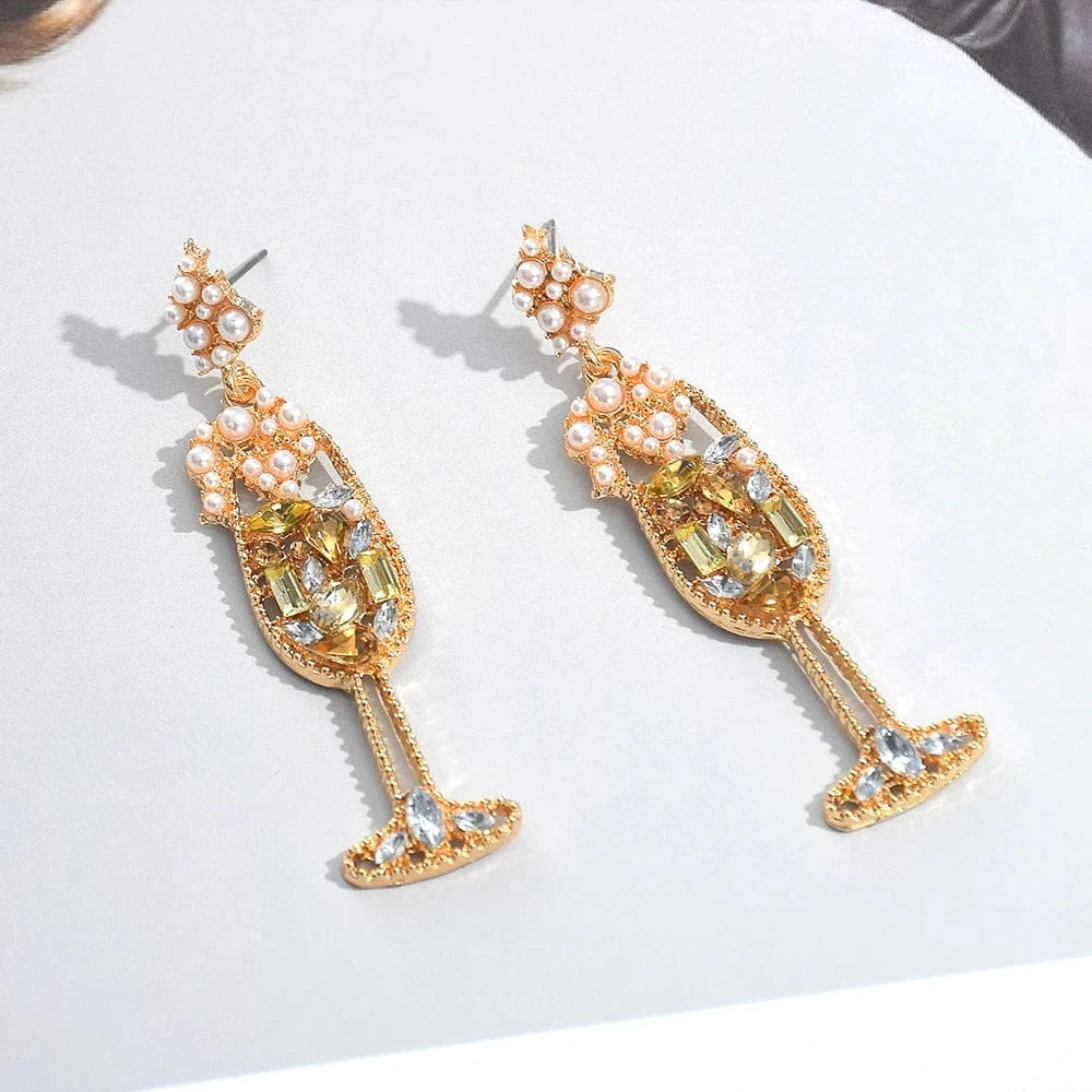 New Design Crystal Pearl Metal Drop Earrings High Quality Fashion Jewelry Accessories For Women Wholesale