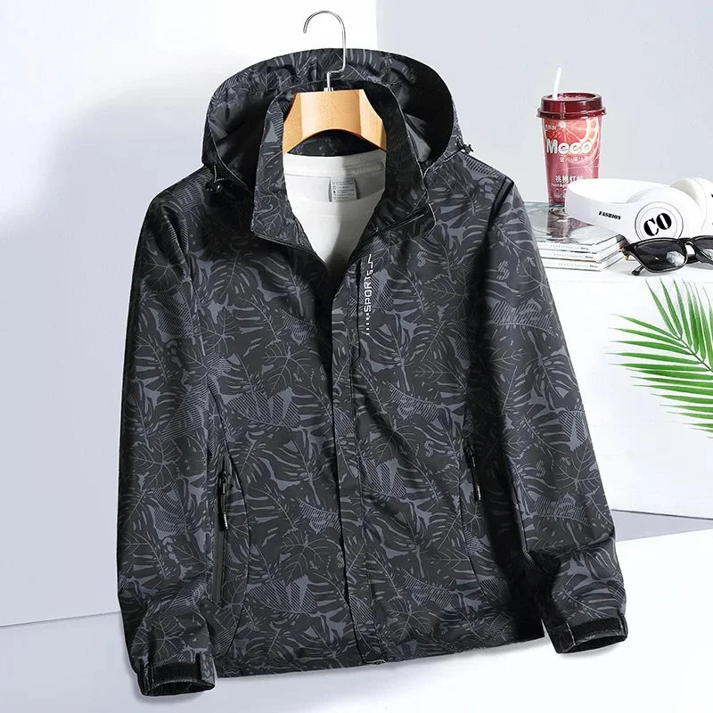 Spring Autumn Camouflage Lightweight Women's Outdoor Waterproof Casual Jacket Couple's Hiking Clothing Single Layer Windbreaker