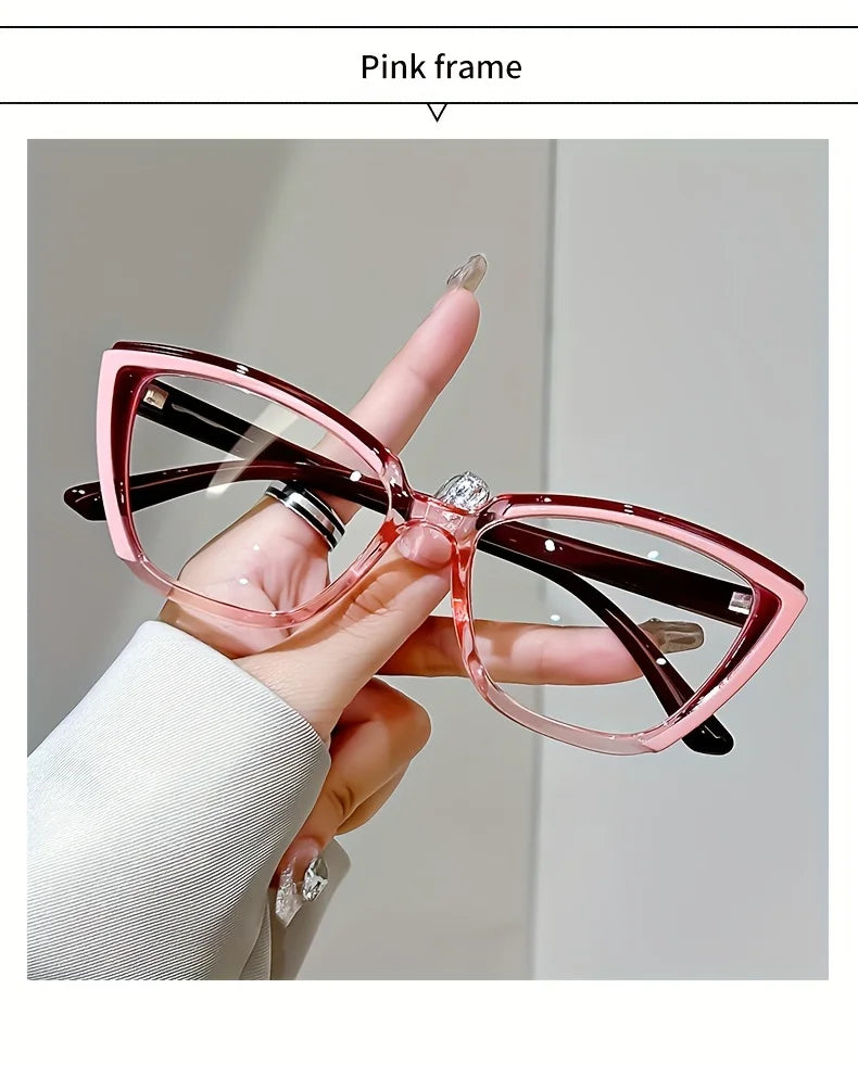 Vintage Cat-Eye Full Rim Reading Glasses Non-Prescription, PC Frame & Lens, Elegant Design, Range 1.0 to 4.0