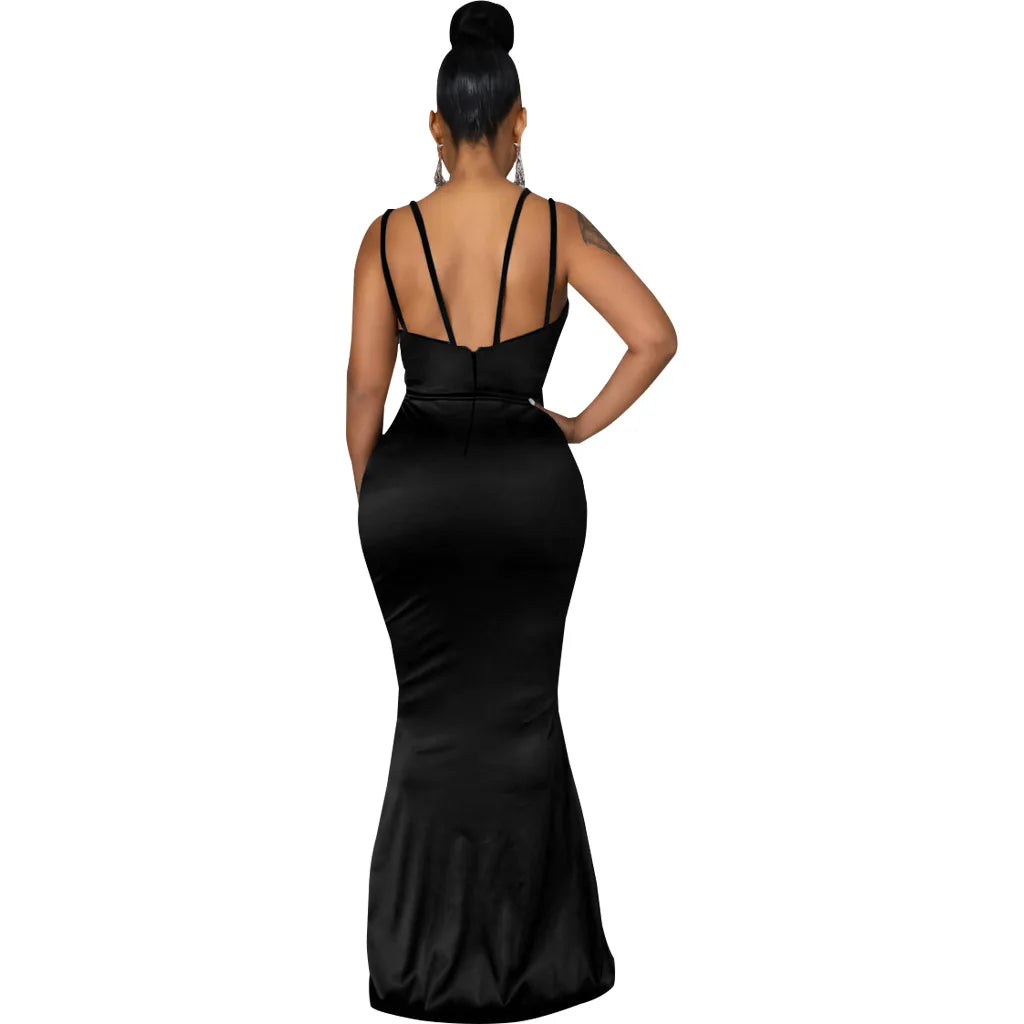 Sexy Fashion Deep V-Neck Dress Women's Dress JX5604