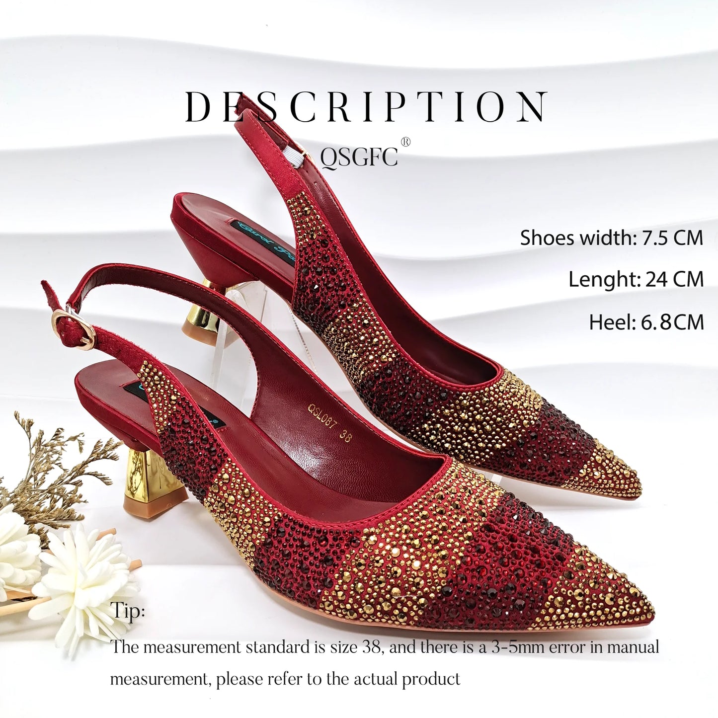 QSGFC Exquisite Fashion Women Shoes Sparkling Diamonds Pointed-toe Design Elegant Party Ladies High Heels
