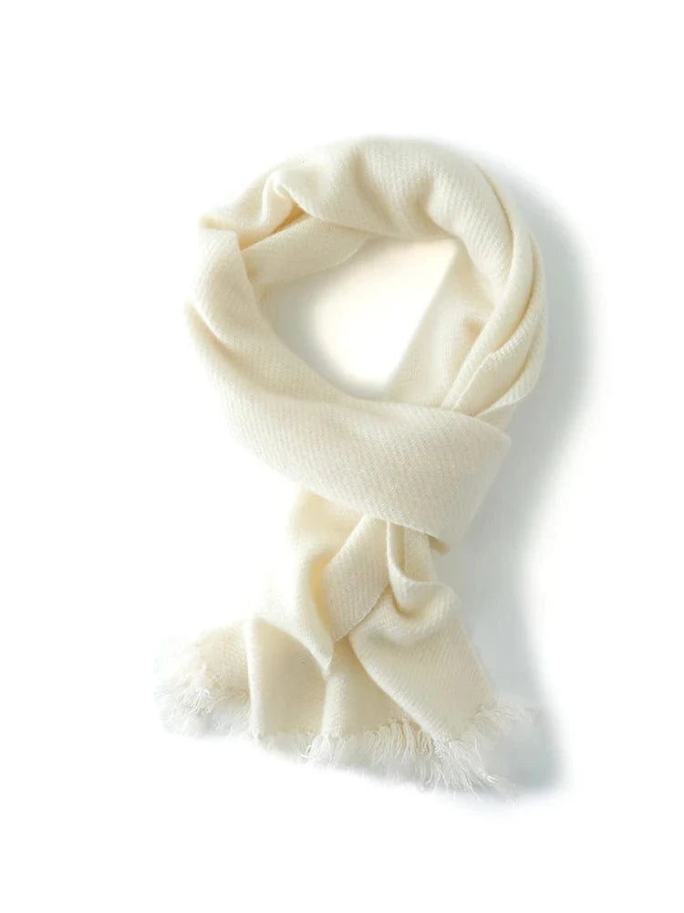 New Chic Women 100% Cashmere Scarf Autumn Winter Cashmere Knitted Tassel Long Shawls Row Style Basic Soft Warm Scarf Luxury Tops