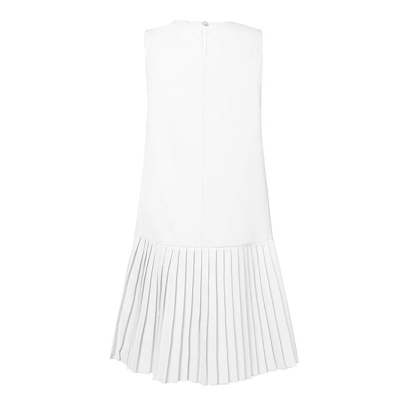 ZANZEA Summer Women Sleeveless Mini Dress 2024 Elegant Party Tank Vestidos Ladies Casual Solid Color Pleated Short Sundress