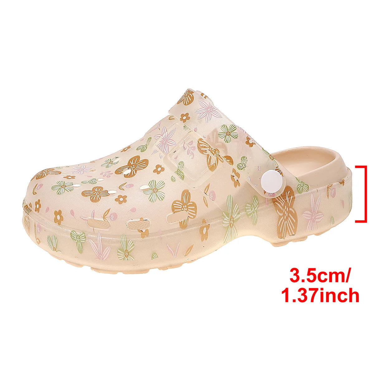 Casual Floral Print Transparent Wedge Sandals For Women