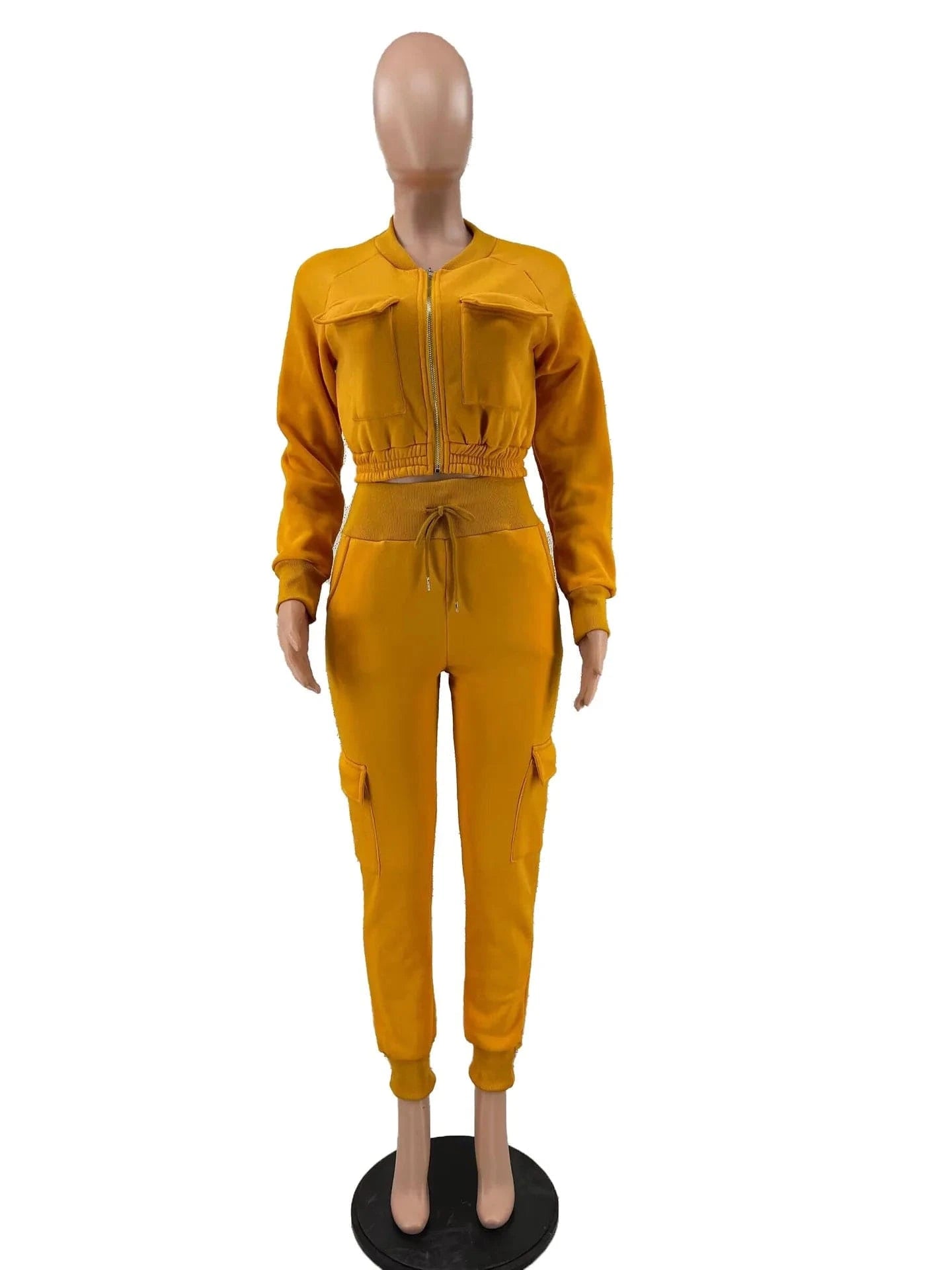 Winter Autumn Cargo Pants Outfit Set Sexy Women Two Pieces Elegant Club Matching Set Lady Casual Tracksuit